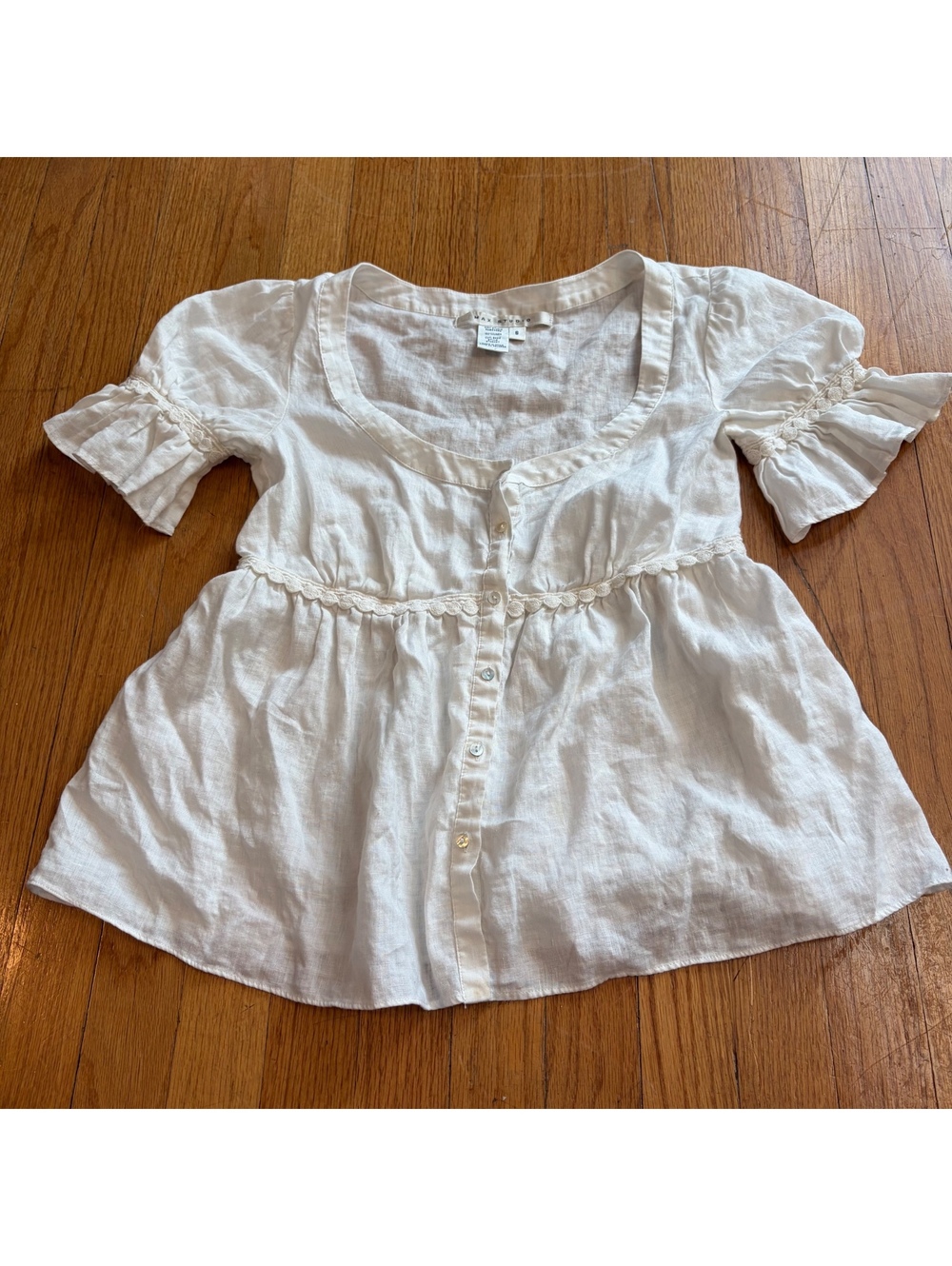 Vintage Y2K whimsical button up babydoll top